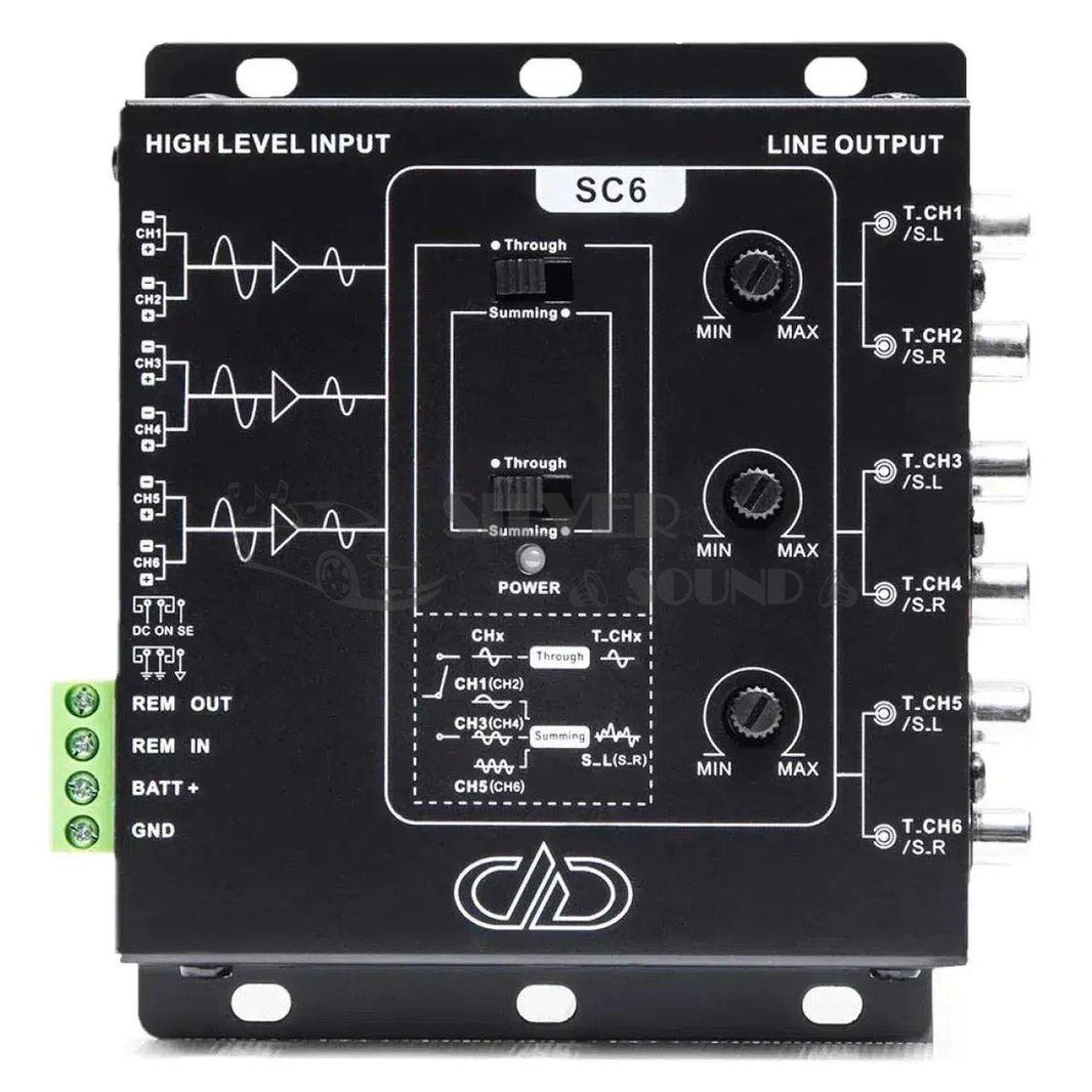 DD Audio SC6 6 Kanal Aktif Line Output Converter 3 amfi çıkışlı profosyonel dönüştürücü 