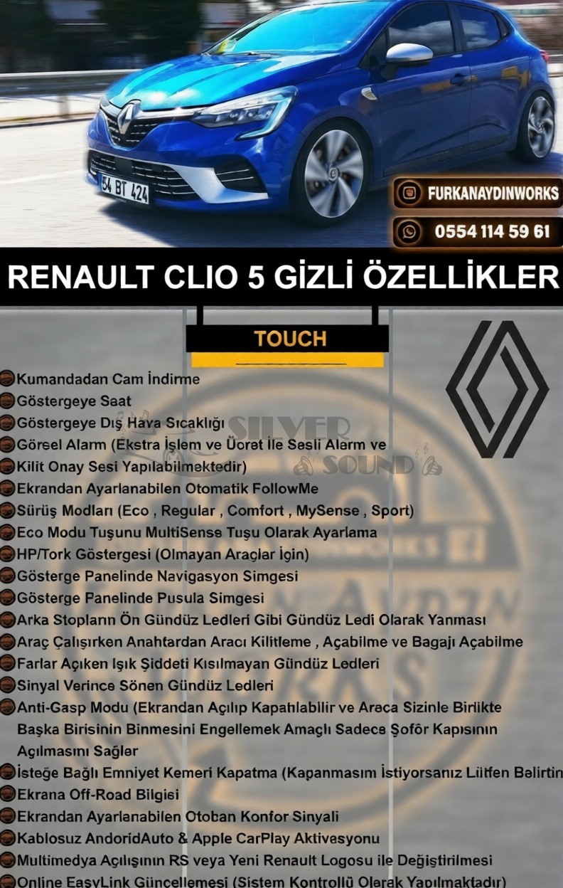Clio 5 (RS-İcon-Touch) Gizli Özellik Aktivasyonu