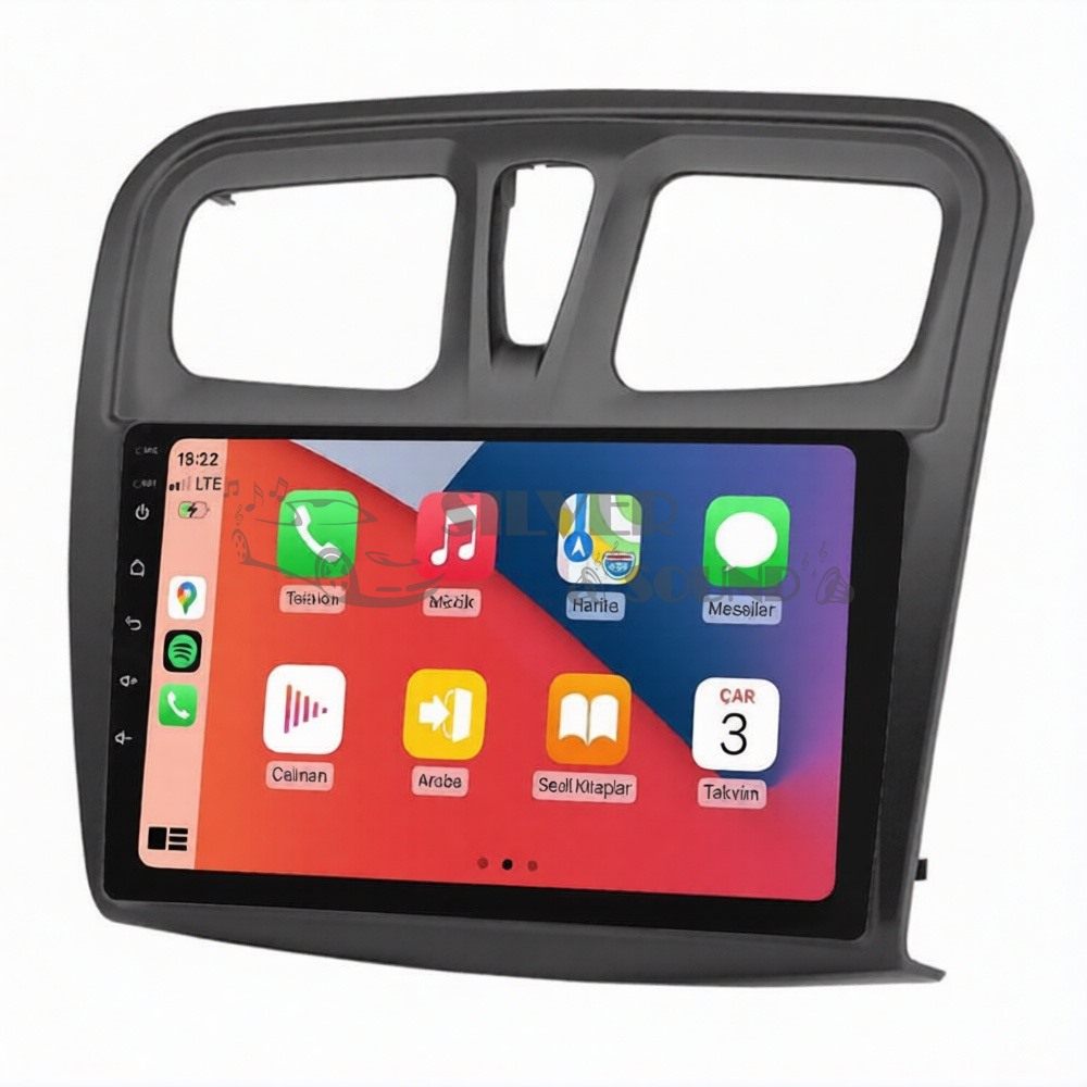 Dacia Logan Sandero 10.1 inç Carplay Androidauto Multimedya Sistemi