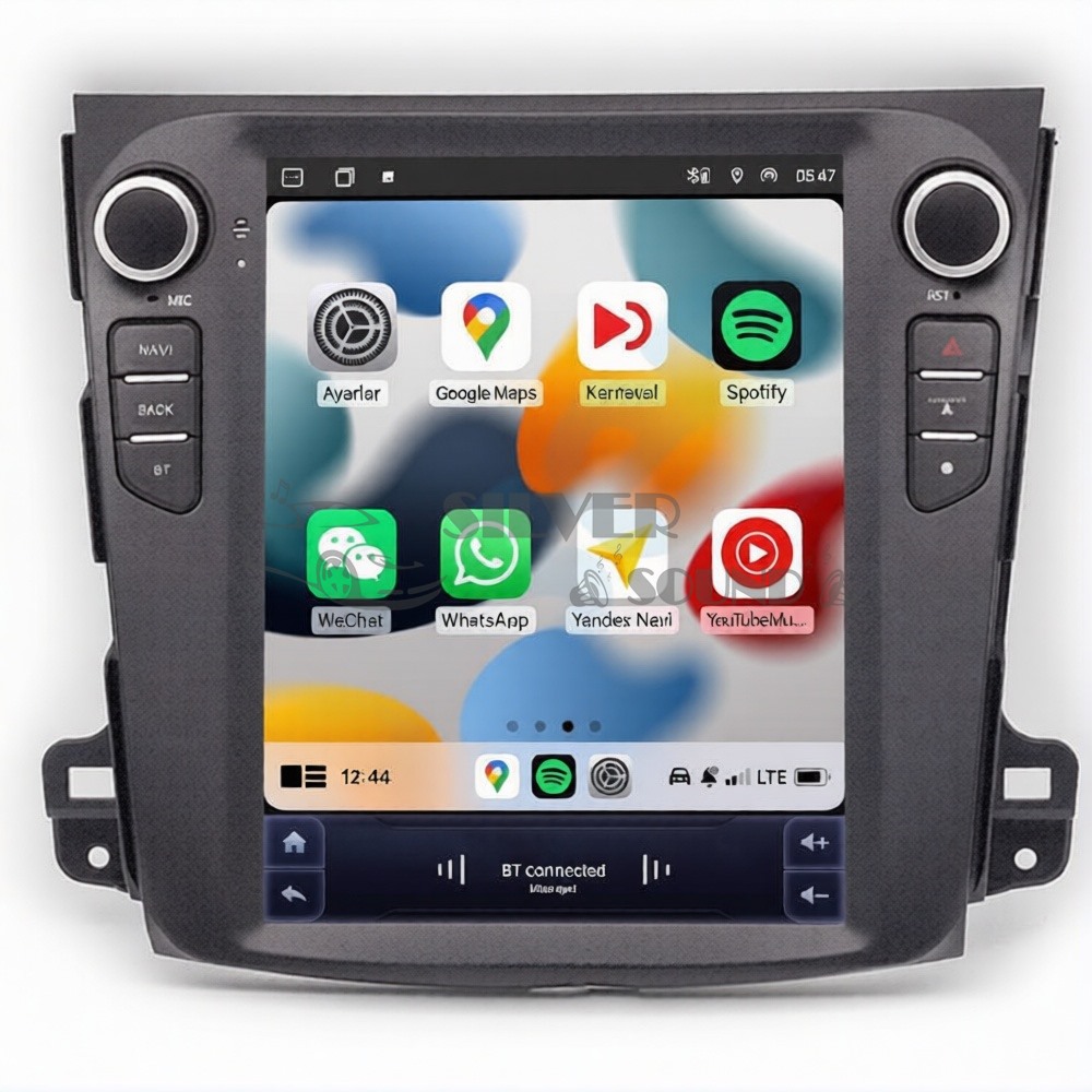 Mitsubishi Outlander Peugeot 4007 9.7 inç Tesla Carplay Androidauto Android Multimedya Sistemi